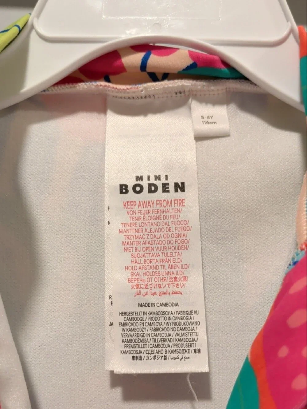 Mini Boden Short-Sleeve Rashguard Swimsuit in Pink, Green, Blue
